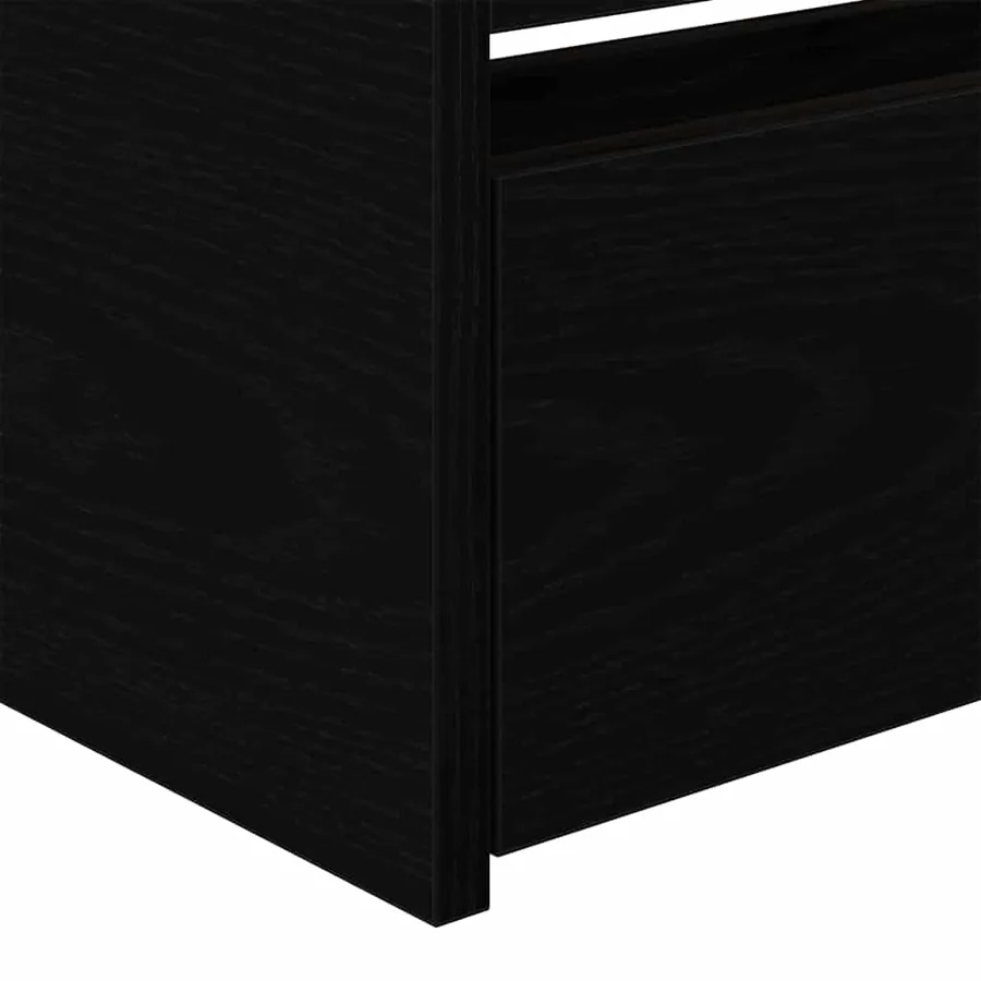 Lit d'appoint Chêne noir 90 x 200 cm Bois d'ingénierie - 7