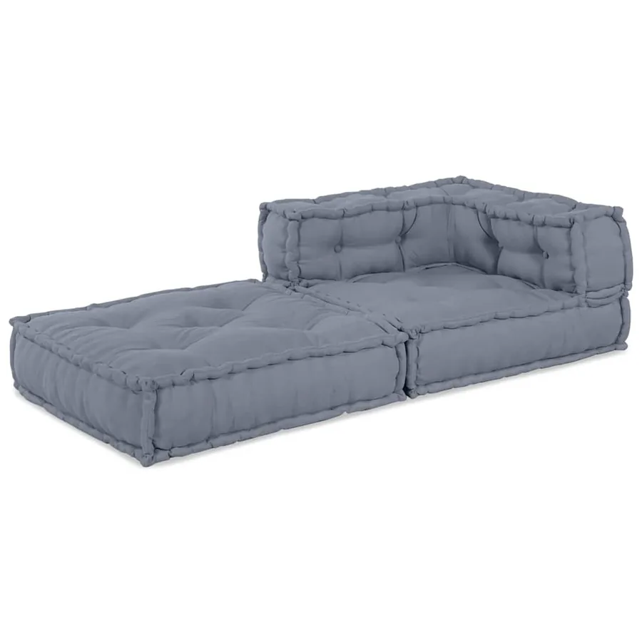 Unité de canapé modulaire Gris 70 x 70 x 56 cm Tissu - 5