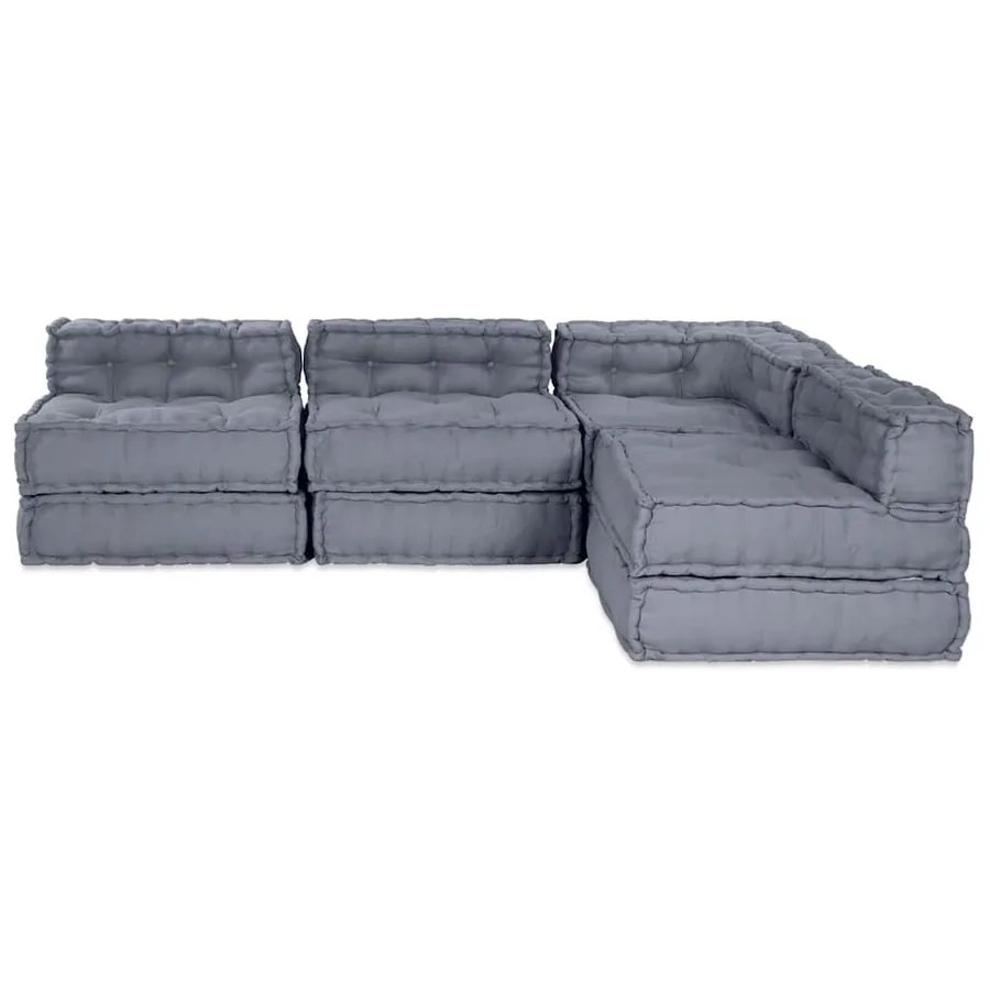 Unité de canapé modulaire 4 pcs Gris Tissu - 8