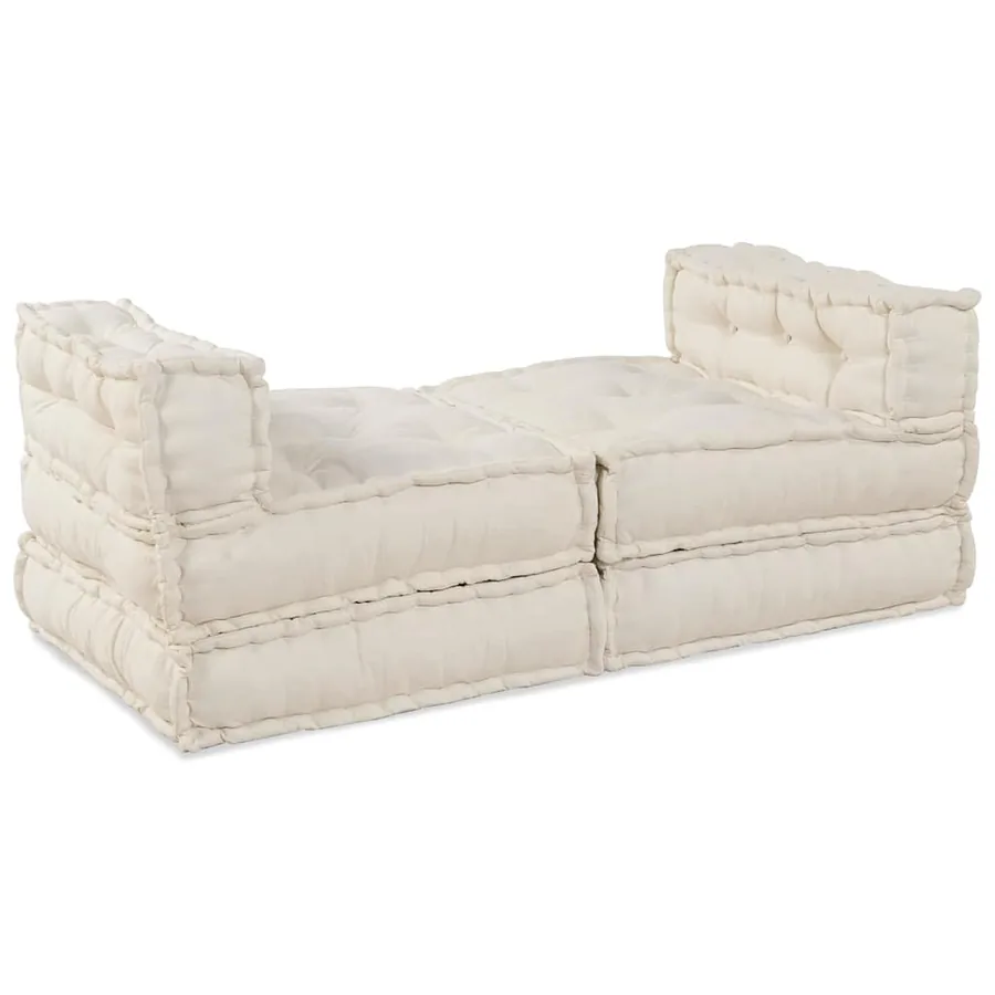 Unité de canapé modulaire 4 pcs Crème Tissu - 4
