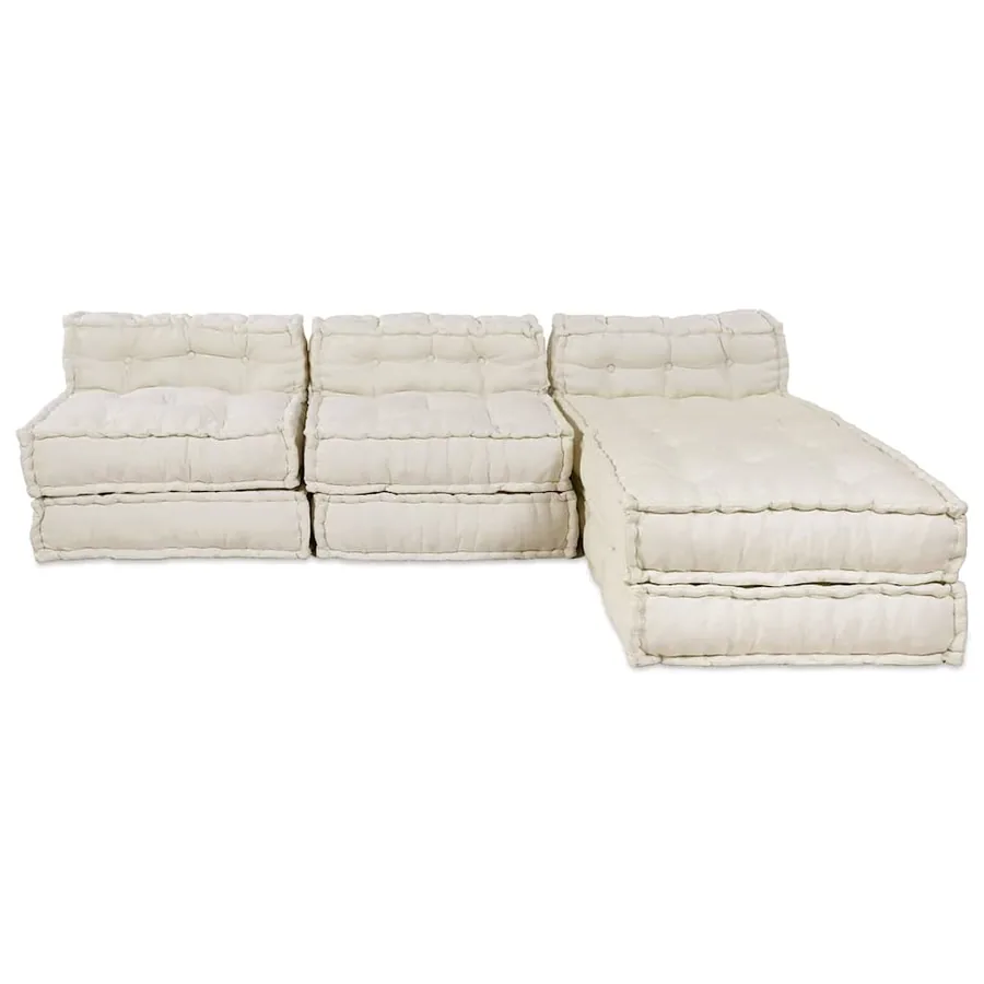 Unité de canapé modulaire 4 pcs Crème Tissu - 7