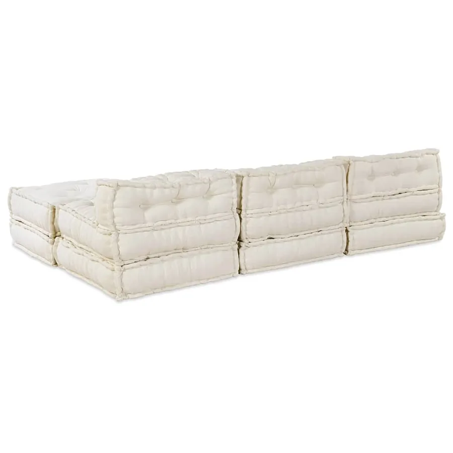 Unité de canapé modulaire 4 pcs Crème Tissu - 8