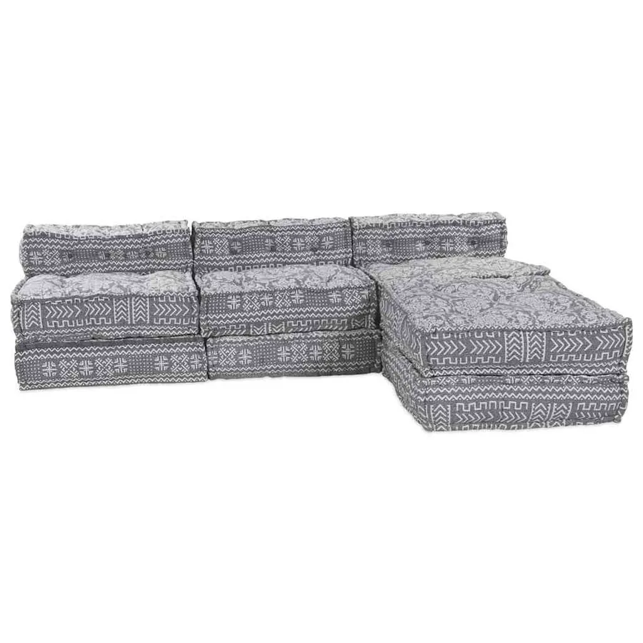 Unité de canapé modulaire 4 pcs Gris clair Tissu - 7