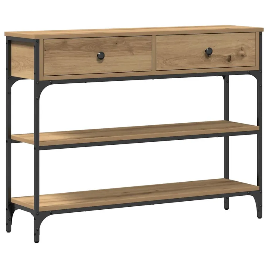 Table console Chêne artisanal 100 x 25 x 75 cm - 2