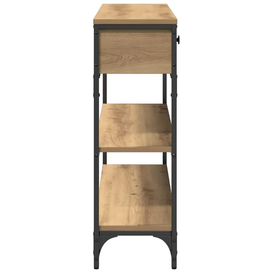 Table console Chêne artisanal 100 x 25 x 75 cm - 7