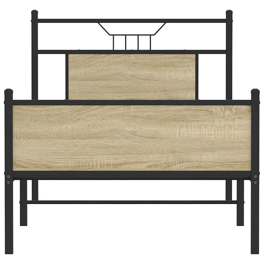 Cadre de lit sans matelas chêne sonoma 75x190 cm - 6