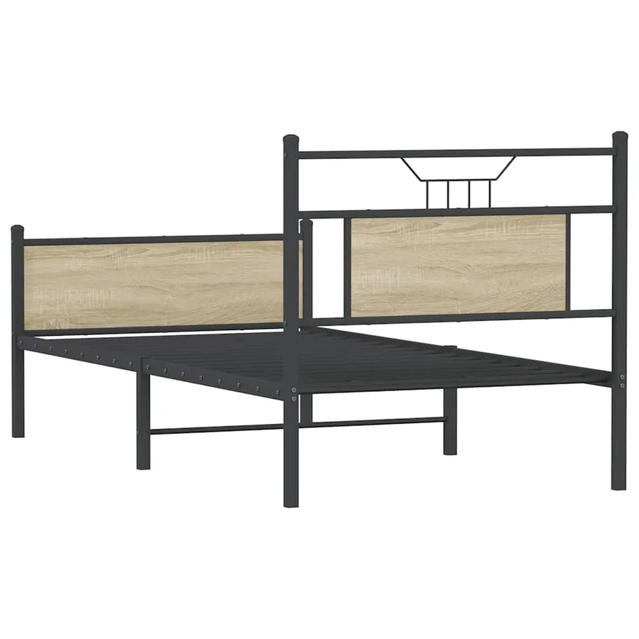 Cadre de lit sans matelas chêne sonoma 75x190 cm - 8