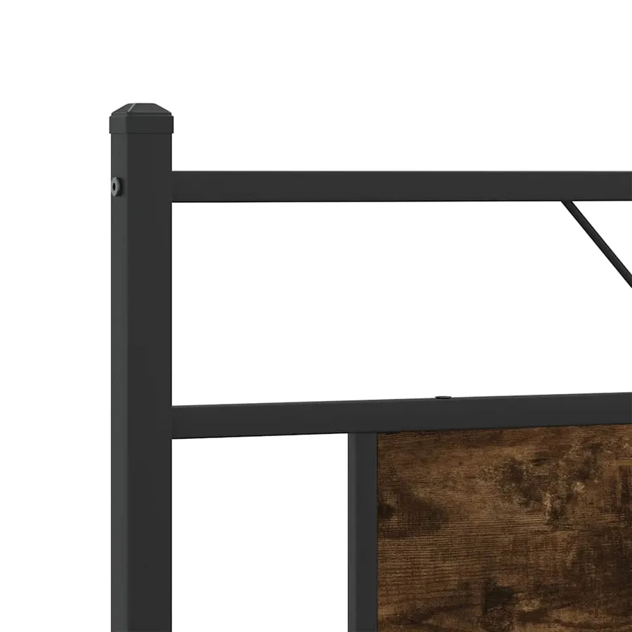 Cadre de lit en métal sans matelas chêne fumé 180x200 cm - 9