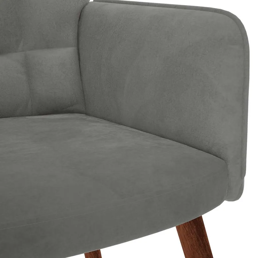 Chaise à bascule Gris foncé Velours - 6