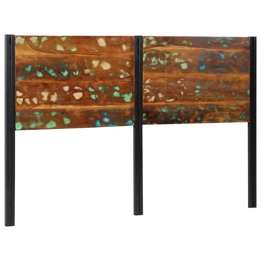 Tête de lit 160 cm bois massif récupéré et fer - 11