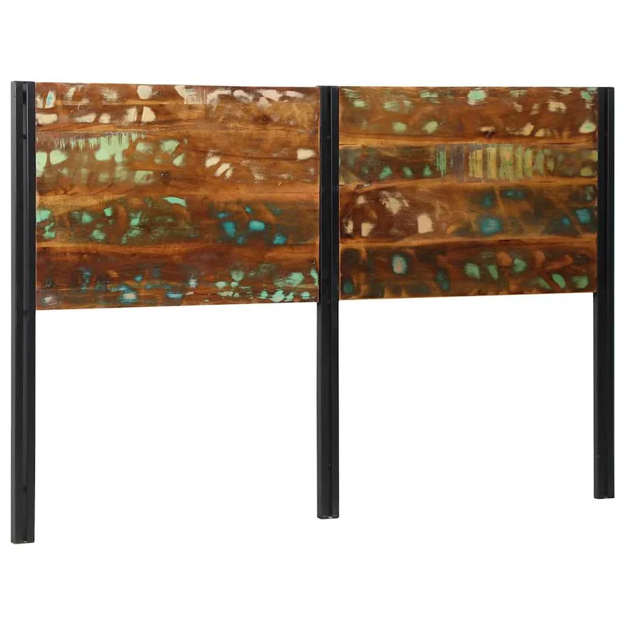 Tête de lit 160 cm bois massif récupéré et fer - 12