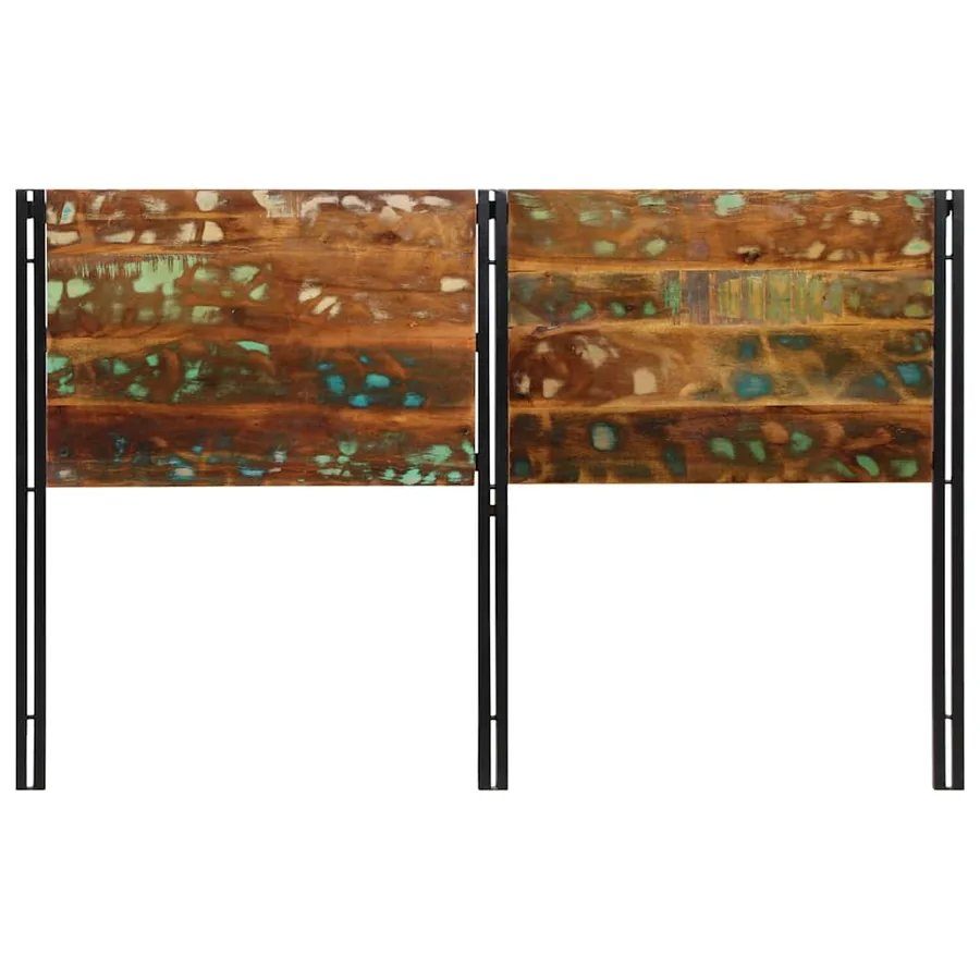 Tête de lit 160 cm bois massif récupéré et fer - 2