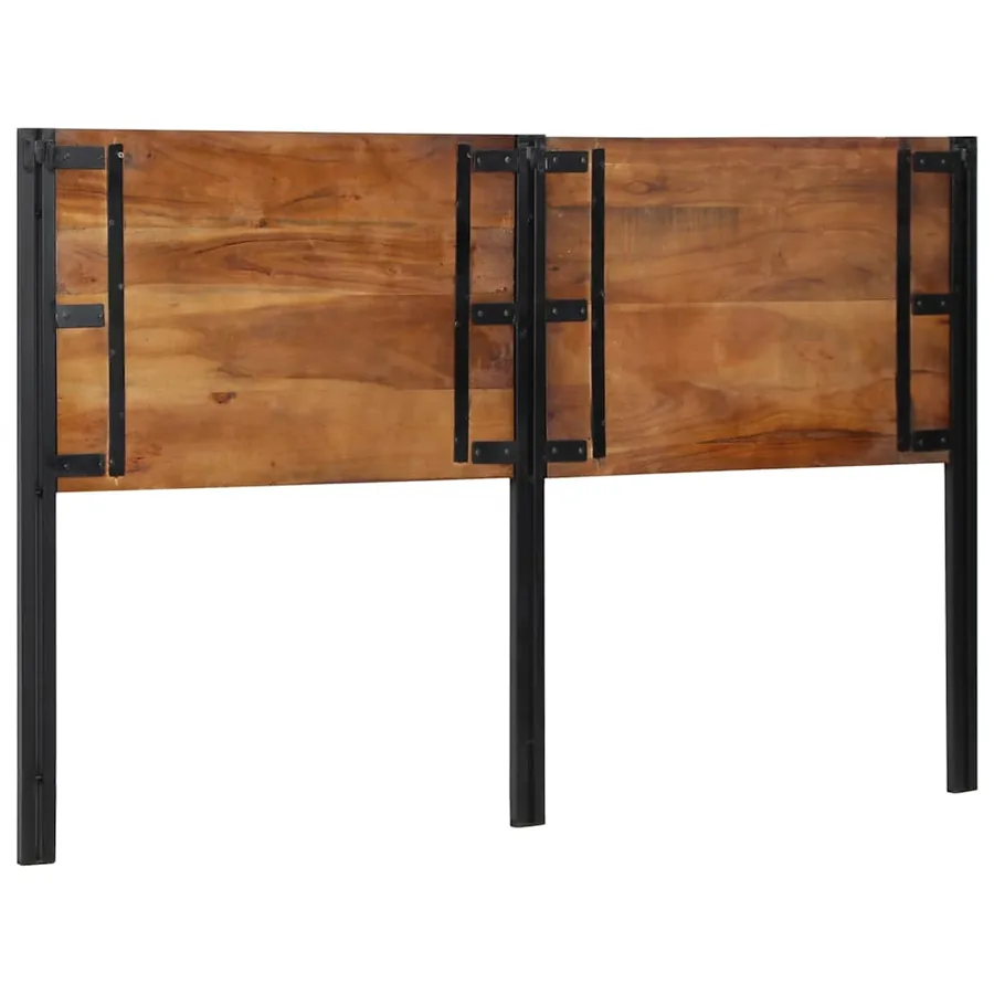 Tête de lit 160 cm bois massif récupéré et fer - 3