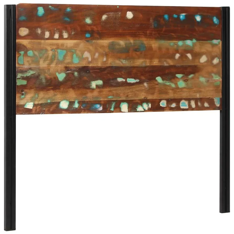Tête de lit 120 cm bois massif récupéré et fer - 2