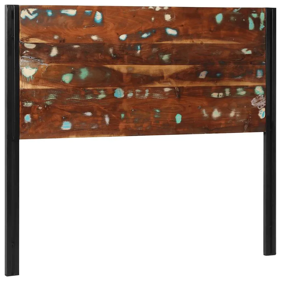Tête de lit 120 cm bois massif récupéré et fer - 3