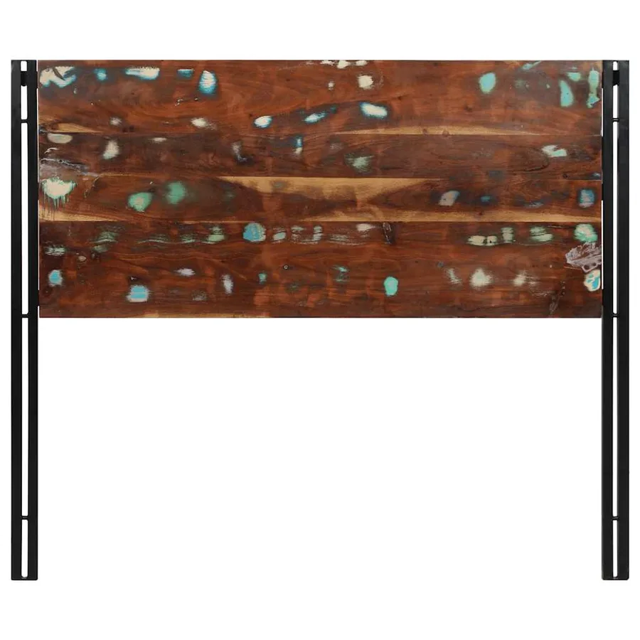 Tête de lit 120 cm bois massif récupéré et fer - 4