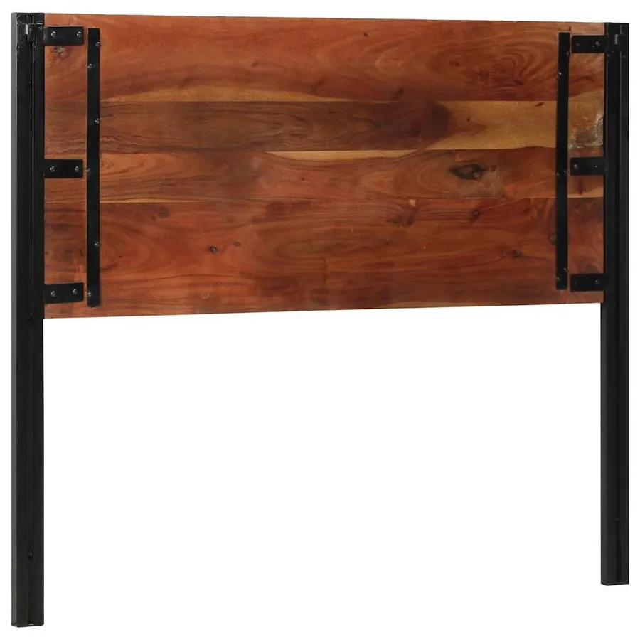 Tête de lit 120 cm bois massif récupéré et fer - 5