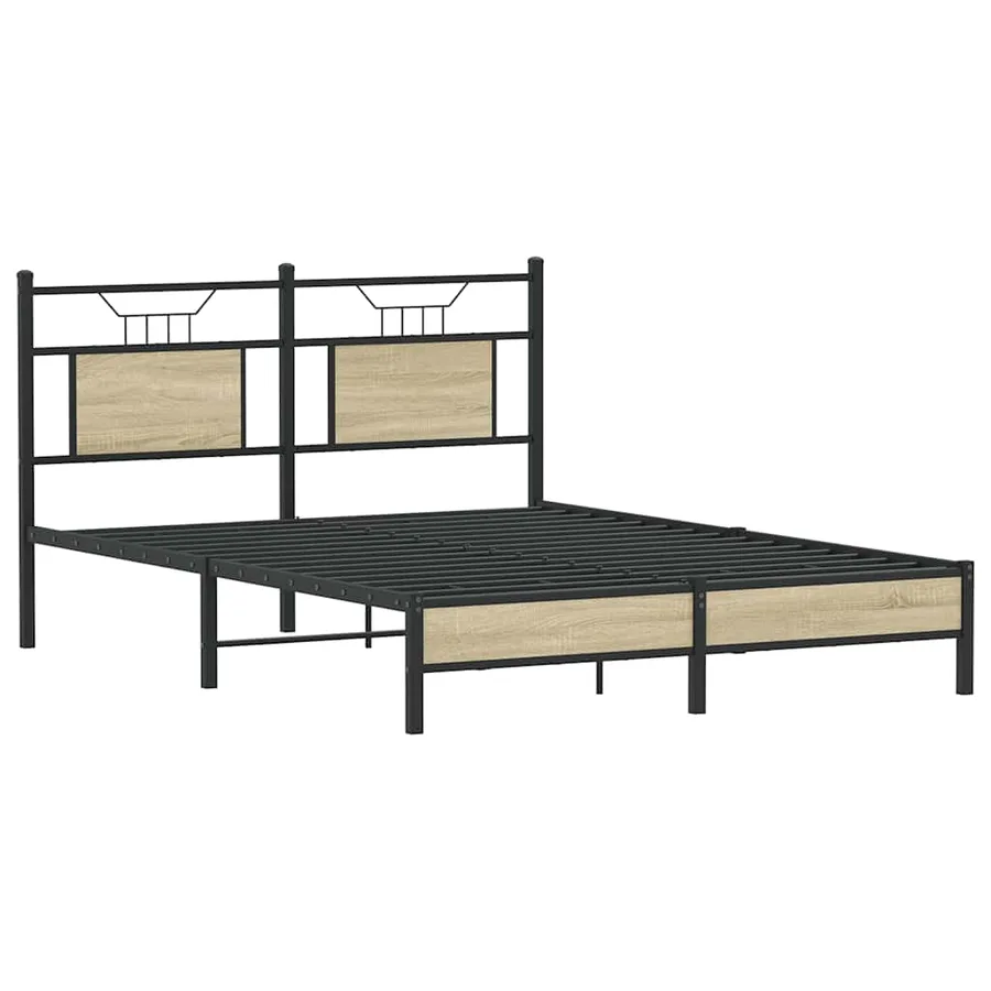 Cadre de lit sans matelas chêne sonoma 140x200 cm - 5