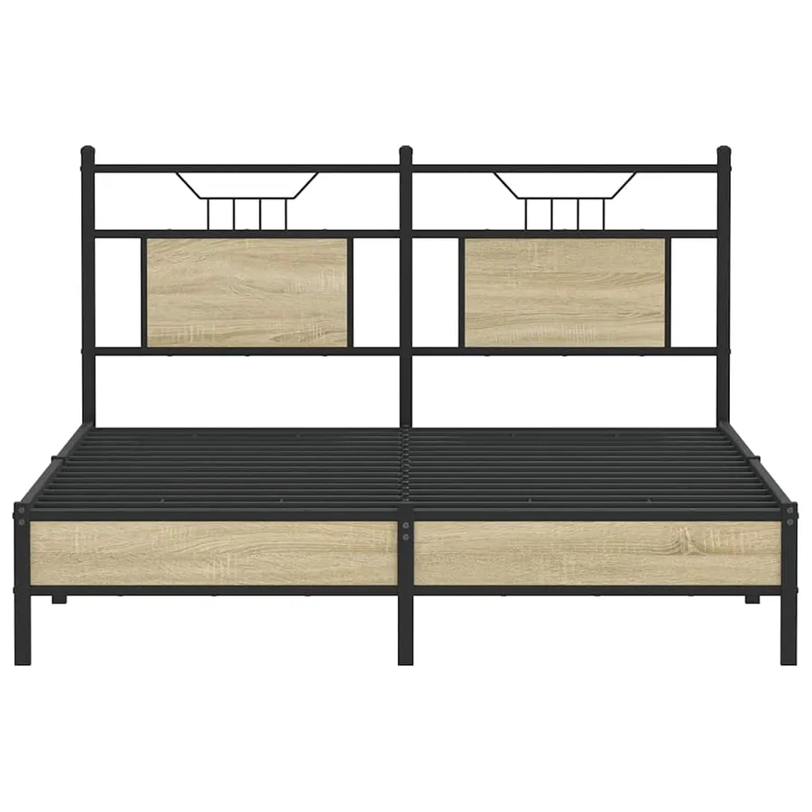 Cadre de lit sans matelas chêne sonoma 140x200 cm - 6