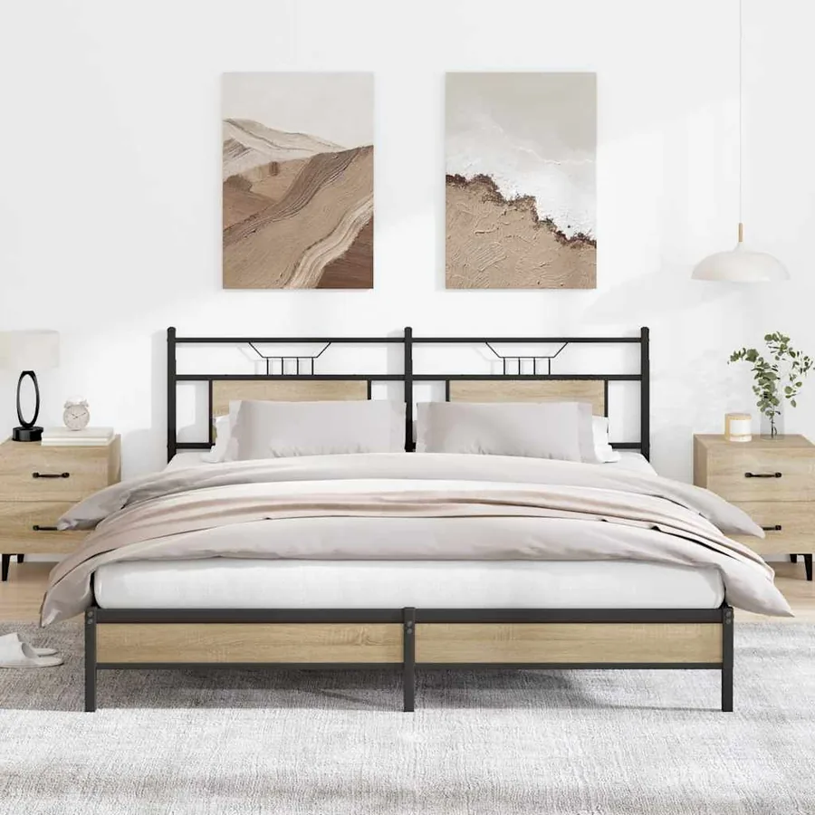 Cadre de lit sans matelas chêne sonoma 160x200 cm