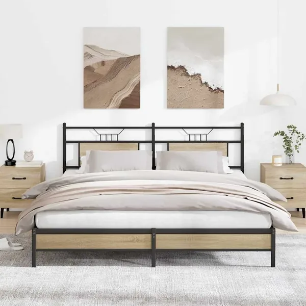 Cadre de lit sans matelas chêne sonoma 160x200 cm