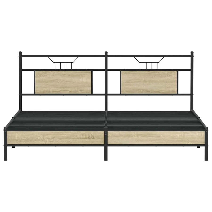 Cadre de lit sans matelas chêne sonoma 160x200 cm - 6