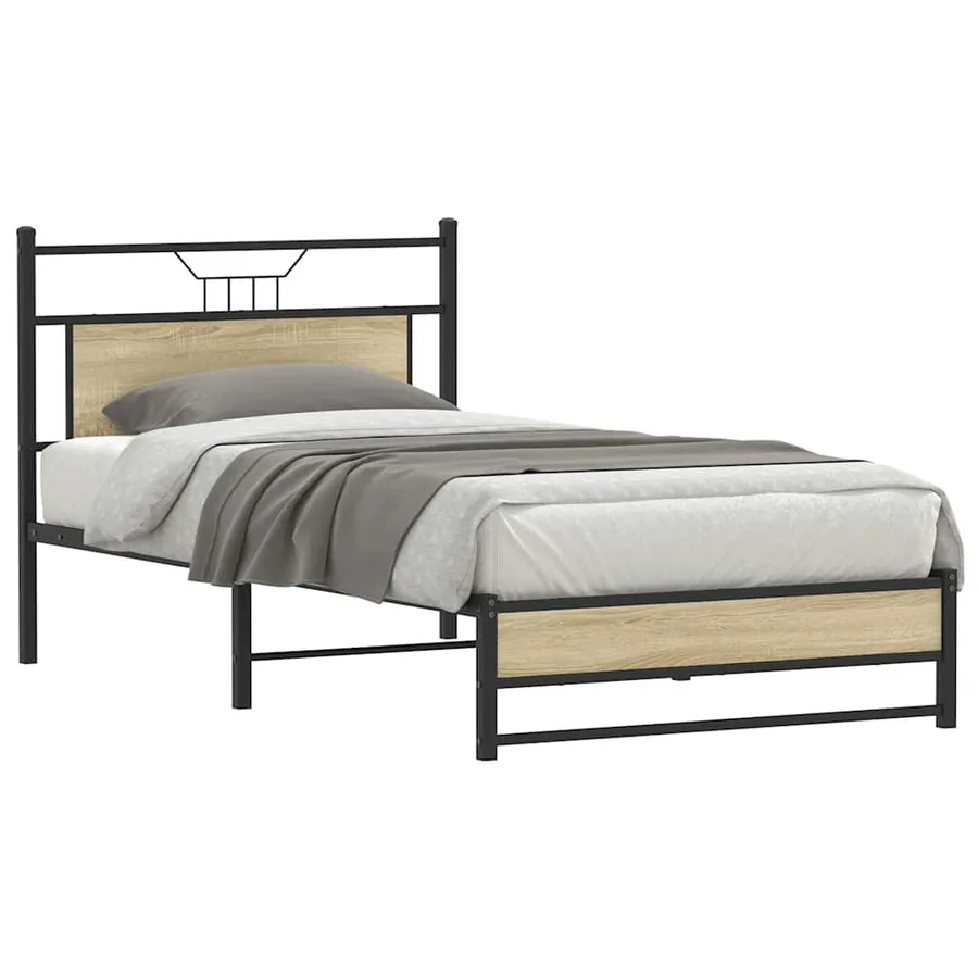 Cadre de lit sans matelas chêne sonoma 107x203 cm - 2