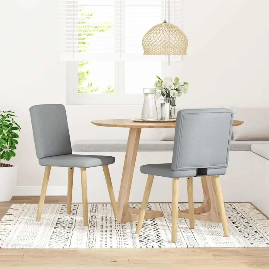 Chaises à manger lot de 2 gris clair tissu