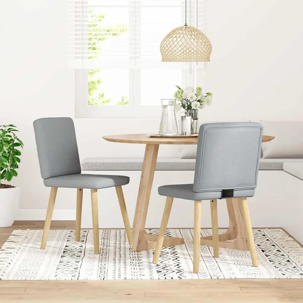Chaises à manger lot de 2 gris clair tissu