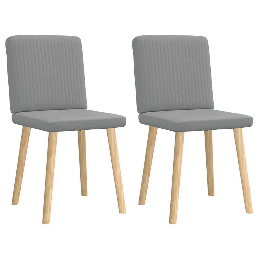 Chaises à manger lot de 2 gris clair tissu - 2