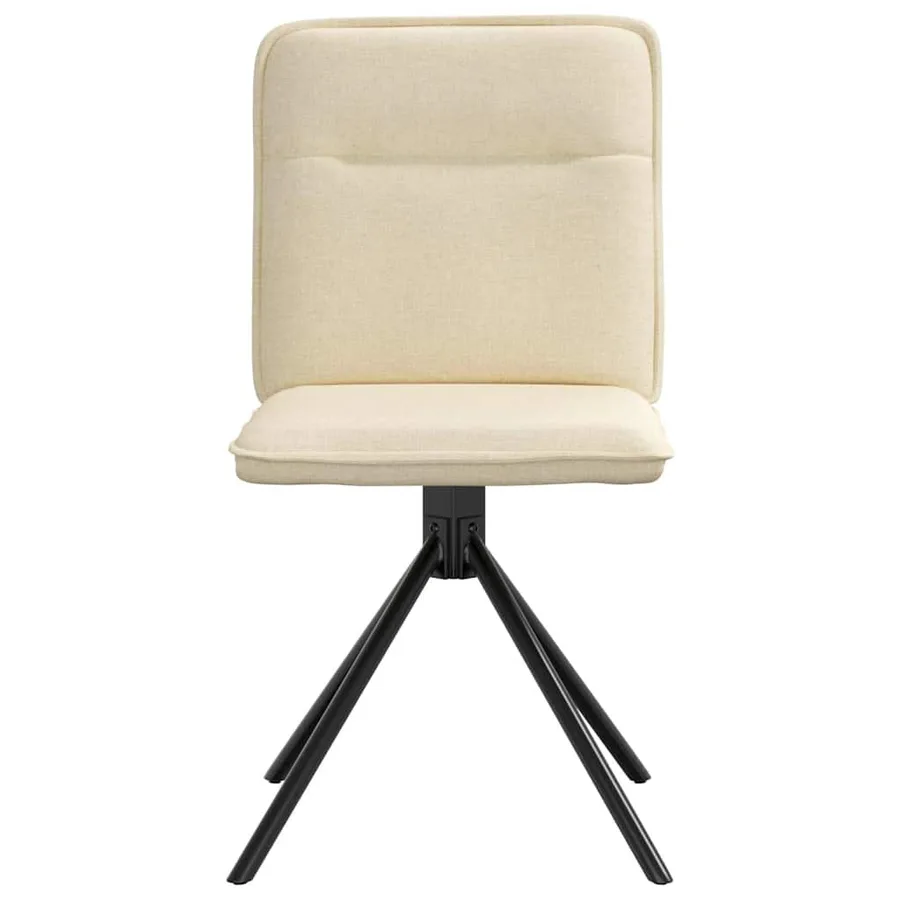 Chaises à manger lot de 2 crème tissu - 4