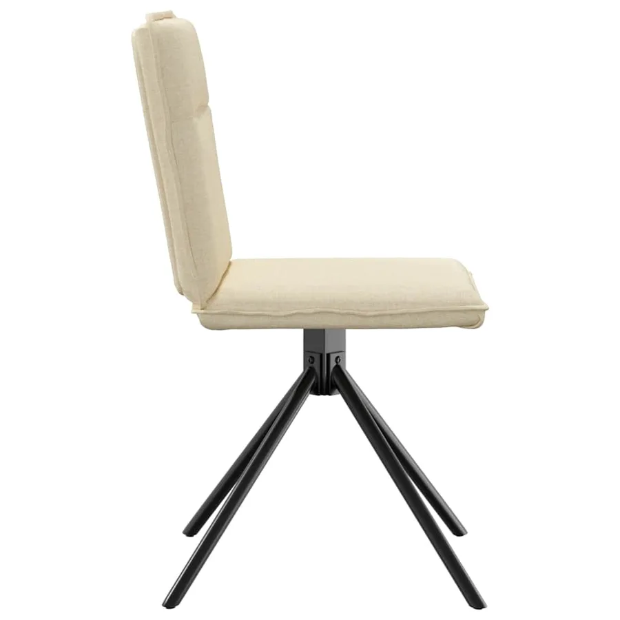 Chaises à manger lot de 2 crème tissu - 5