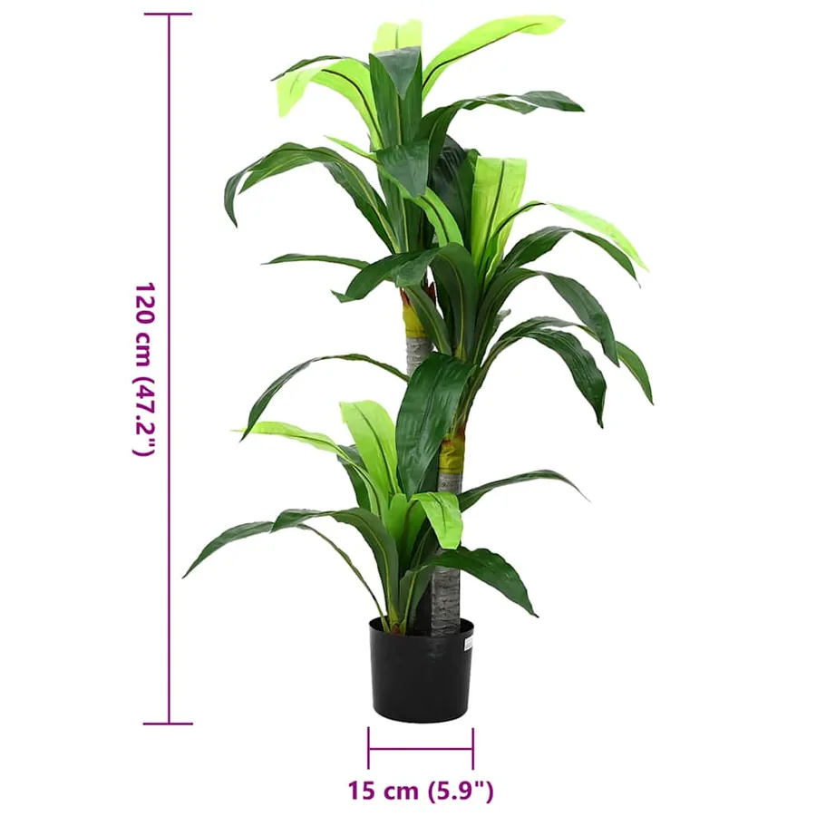 Arbre artificiel dracaena 36 feuilles 120 cm vert - 5