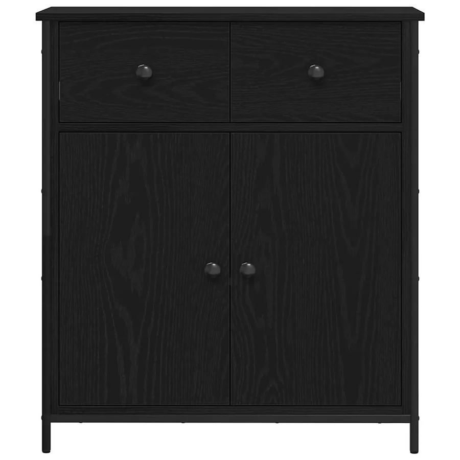 Buffet avec tiroir Chêne noir 70 x 30 x 80 cm Bois d'ingénierie - 6