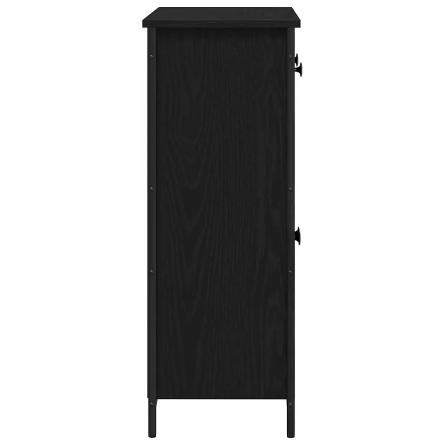 Buffet avec tiroir Chêne noir 70 x 30 x 80 cm Bois d'ingénierie - 7