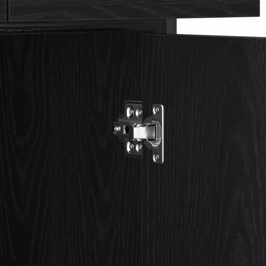 Buffet avec tiroir Chêne noir 70 x 30 x 80 cm Bois d'ingénierie - 9