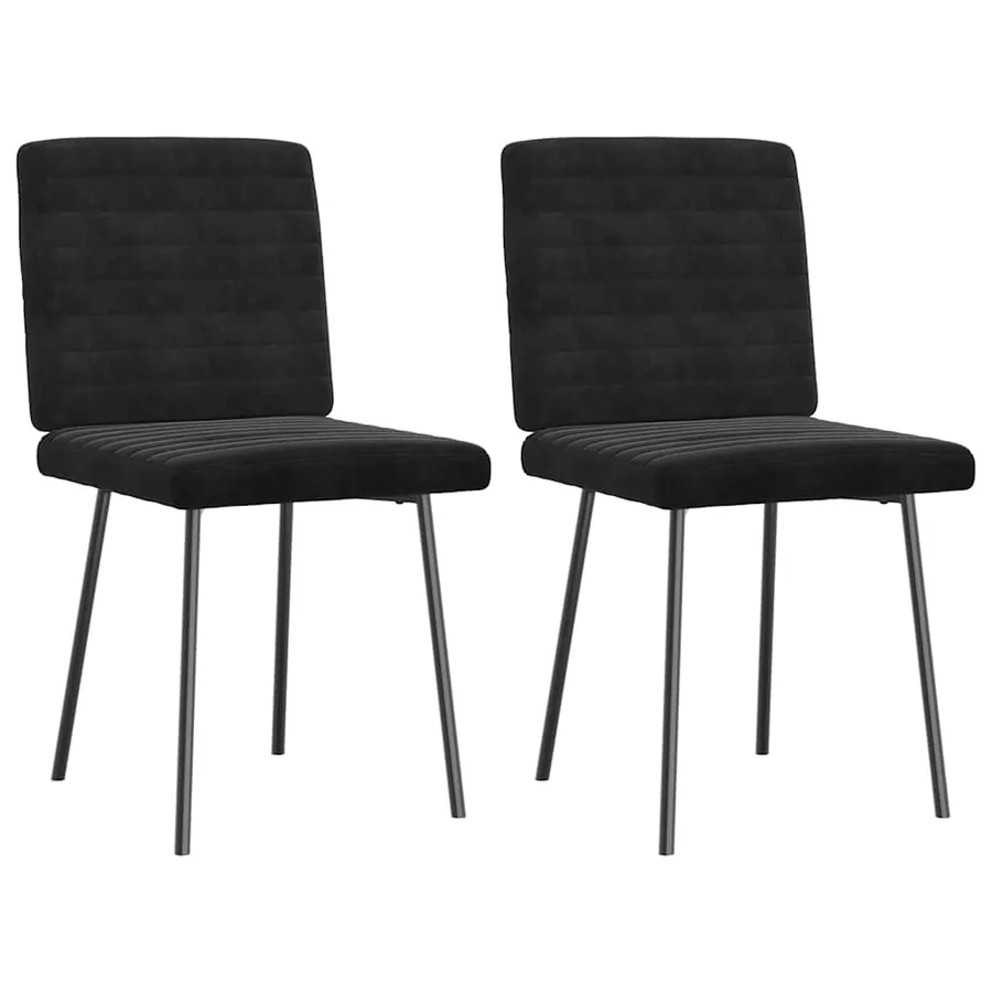 Chaises à manger lot de 2 Noir Velours - 2