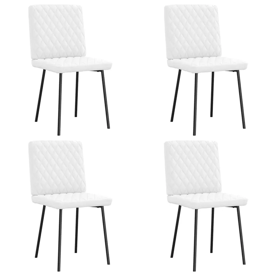 Chaises à manger lot de 4 blanc similicuir