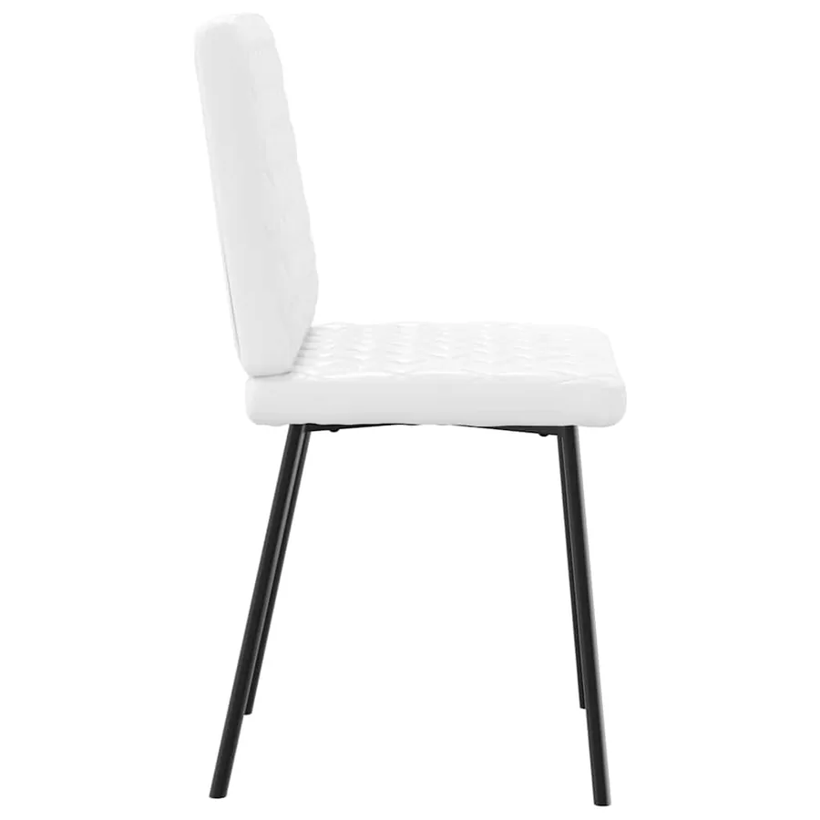 Chaises à manger lot de 4 blanc similicuir - 5