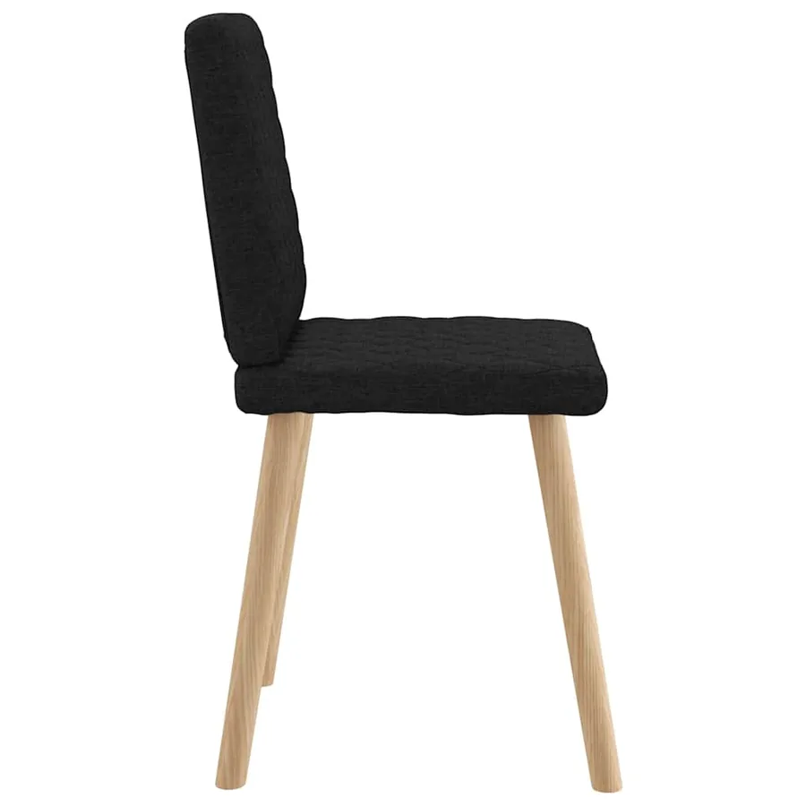 Chaises à manger lot de 6 noir tissu - 5