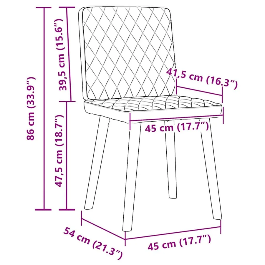 Chaises à manger lot de 6 noir tissu - 9