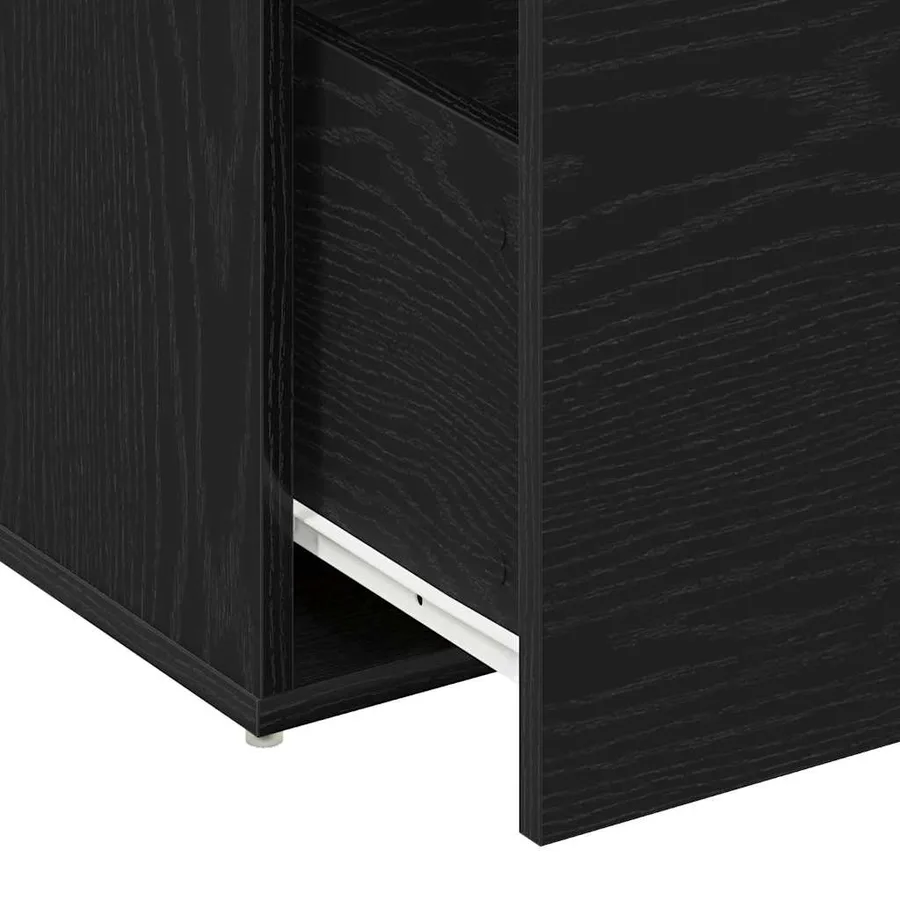 Banc d'entrée Chêne noir 80 x 40 x 45 cm Bois d'ingénierie - 8
