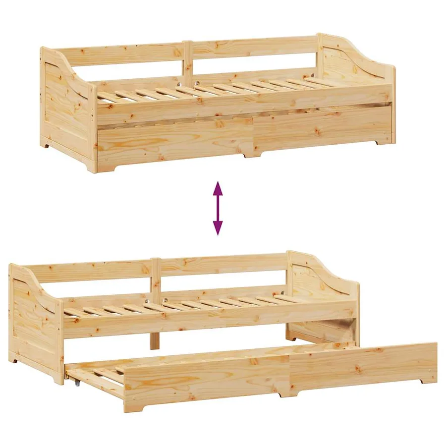 Lit de jour avec gigogne sans matelas IRUN 90x200 cm - 10