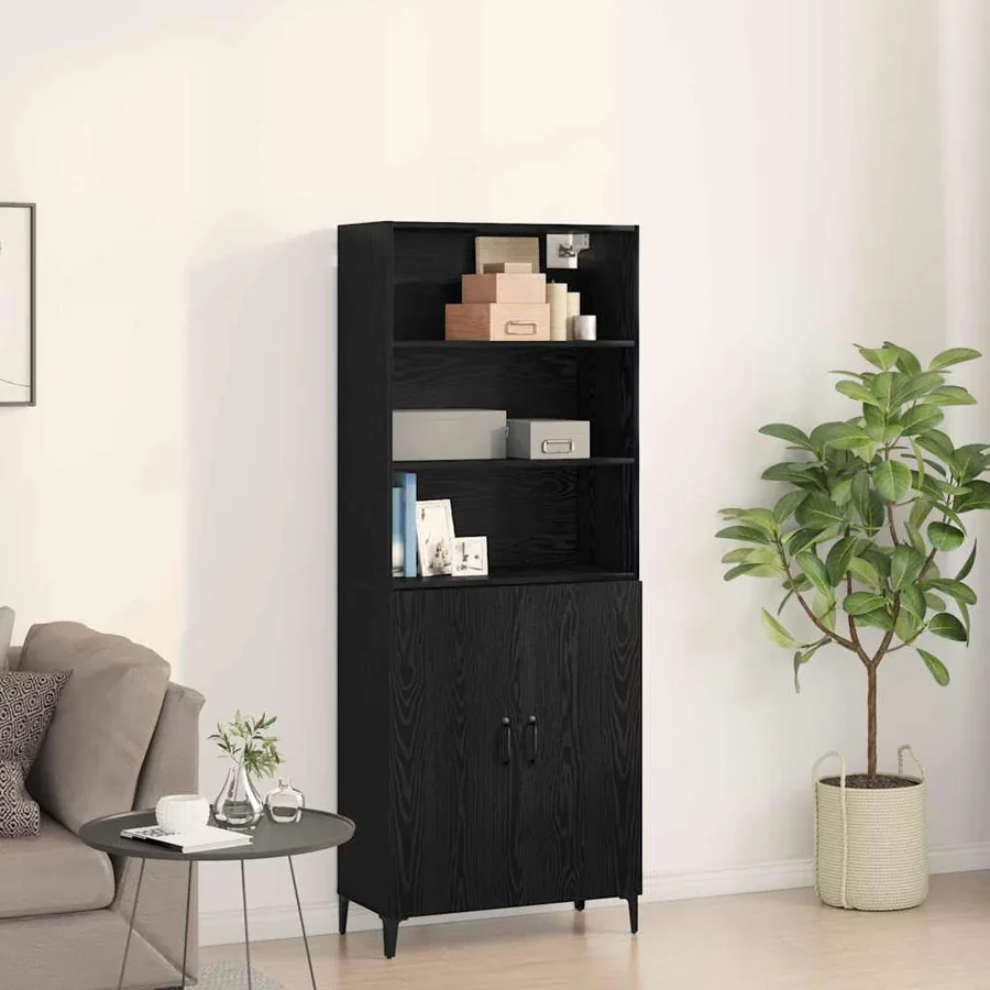 Haut Armoire Chêne noir 69,5 x 32,5 x 180 cm Bois d'ingénierie