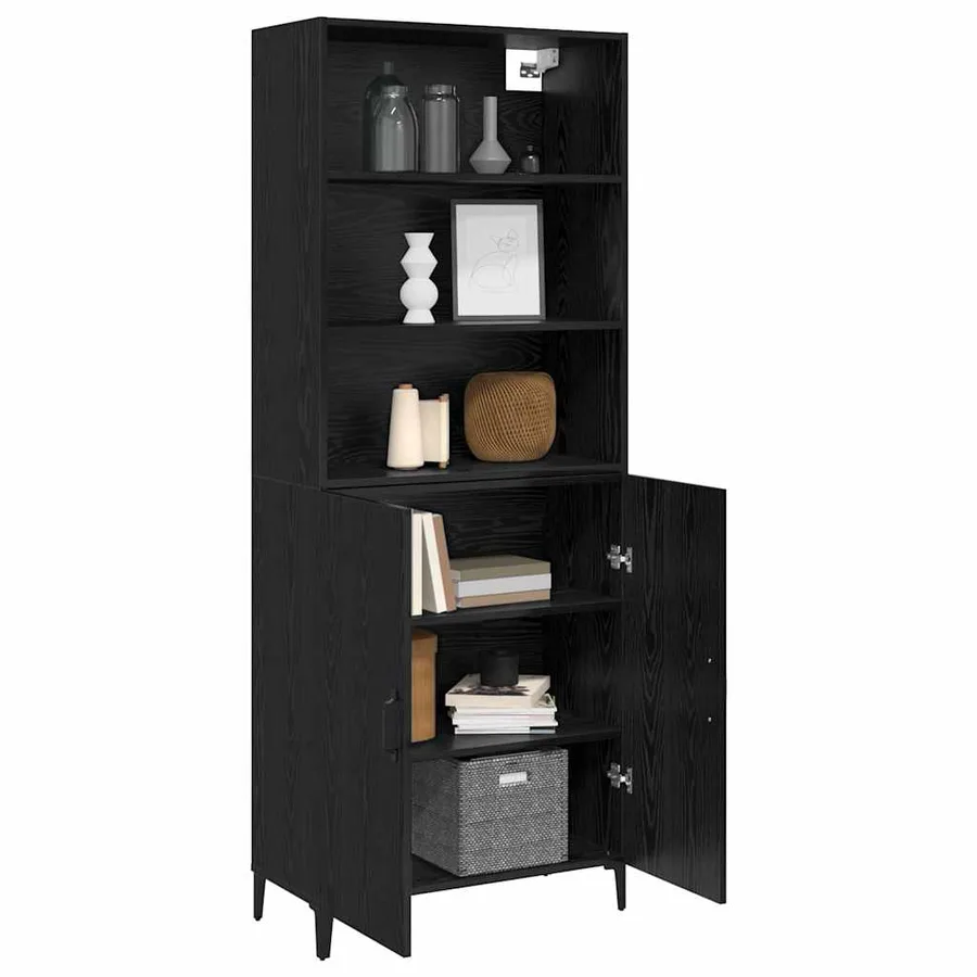 Haut Armoire Chêne noir 69,5 x 32,5 x 180 cm Bois d'ingénierie - 3