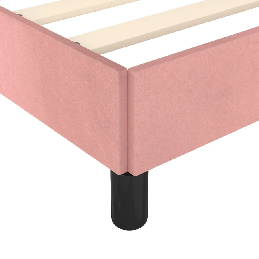 Cadre de lit sans matelas rose velours - 8