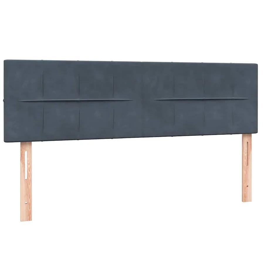 Sommier à lattes de lit et matelas gris foncé 160x220cm velours - 7
