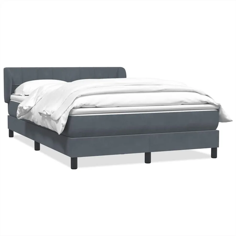 Sommier à lattes de lit et matelas gris foncé 160x210cm velours - 2
