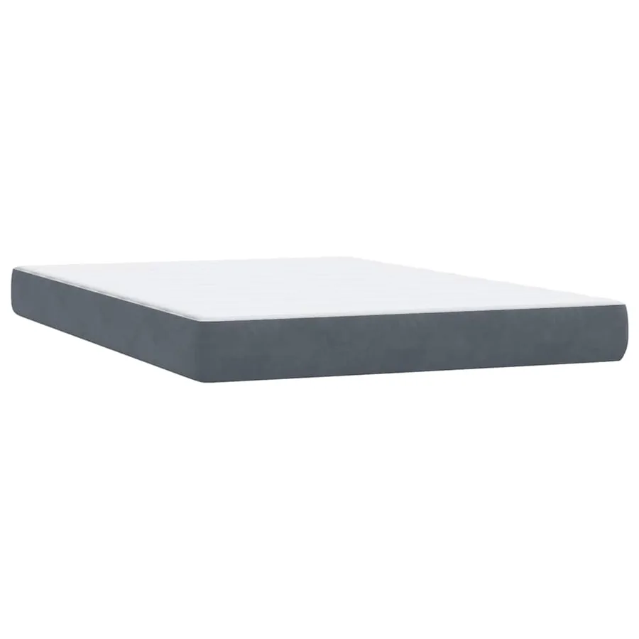 Sommier à lattes de lit et matelas gris foncé 160x210cm velours - 6