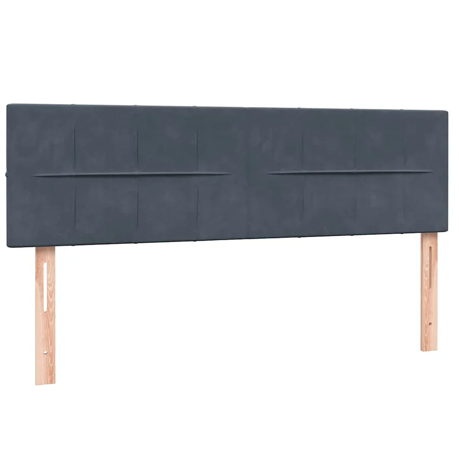 Sommier à lattes de lit et matelas gris foncé 160x210cm velours - 7